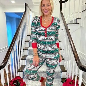 Festive Green and Red Pajama Set